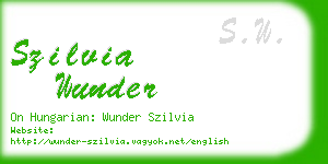 szilvia wunder business card